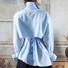 Асимметричная рубашка небесного цвета «Альриша»